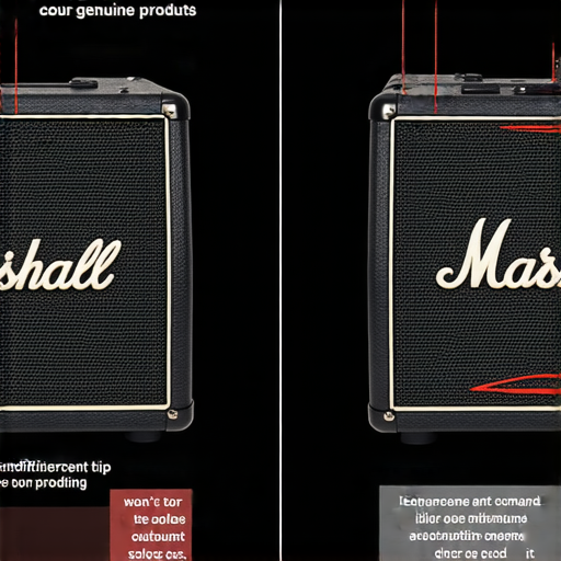 無法開機的Marshall音響故障示意圖，顯示假貨與真品的對比，提及解決方法與識別技巧，幫助消費者辨別音響真偽，提升音質享受。