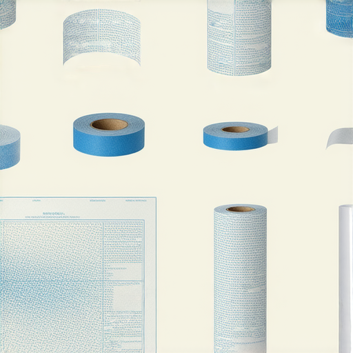 圖紙、膠紙、醫生紙與保鮮紙的英文名稱介紹圖片，展示各類材料與用途，適合辦公及醫療環境，幫助使用者了解常見文具及包裝材料的名稱與功能。