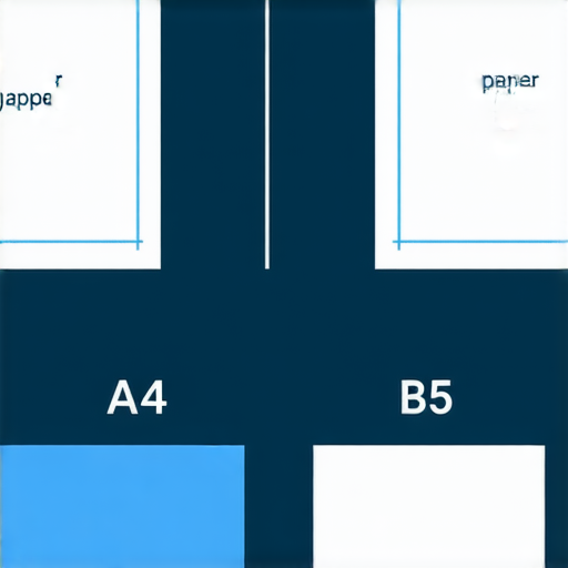 A4紙尺寸與B5紙尺寸比較圖，展示兩者的長寬差異和適用場合，幫助讀者選擇最合適的紙張尺寸，了解其特點和用途。