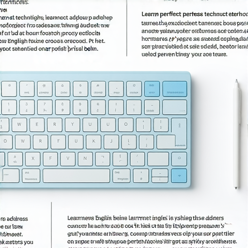 掌握英文秘訣的打字練習圖示，展示學習完美地址技巧的關鍵步驟，幫助學習者提升英文水平，讓你在競爭中脫穎而出。