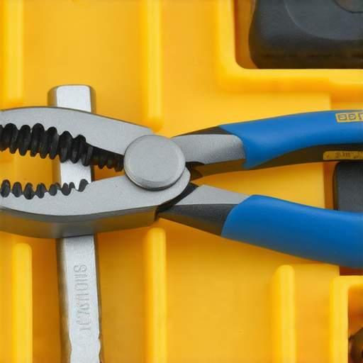 鉗子使用情境展示，特寫鉗子的設計細節與功能，背景為工具箱，強調鉗子的多種用途與實用技巧，讓你了解鉗子的神秘面紗與使用方法。