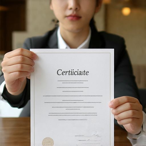 揭示註銷過程的圖片，展示英文證件如何提升專業形象，背景為正式場合，人物持有證件，象徵專業發展與信任建立，提升個人競爭力的重要性。