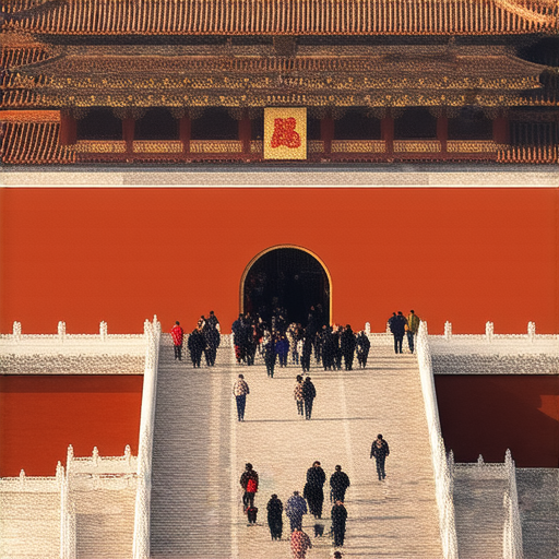 故宮的美麗建築和藝術品，遊客在放鬆氛圍中欣賞傳統文化，展現探索故宮之美的過程，透過放假提升對藝術的欣賞效果，感受歷史的悠久與文化的深厚。