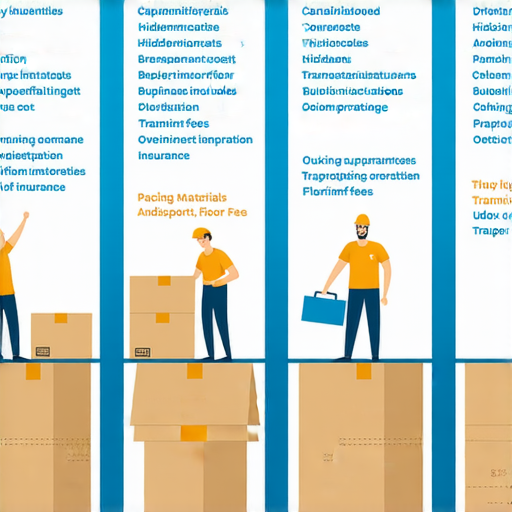 搬屋公司收費真相的圖片，揭示隱藏費用，包括包裝材料費用、運輸保險、樓層費和超時費用，讓搬家過程透明化，助你計劃預算，避免意外支出。
