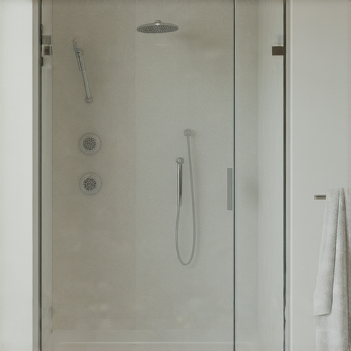 浴屏展示於現代浴室內，搭配適當尺寸與設計，提升空間的美感與實用性。清晰可見的浴屏細節，彰顯其優雅風格與巧妙功能，讓浴室瞬間升級。