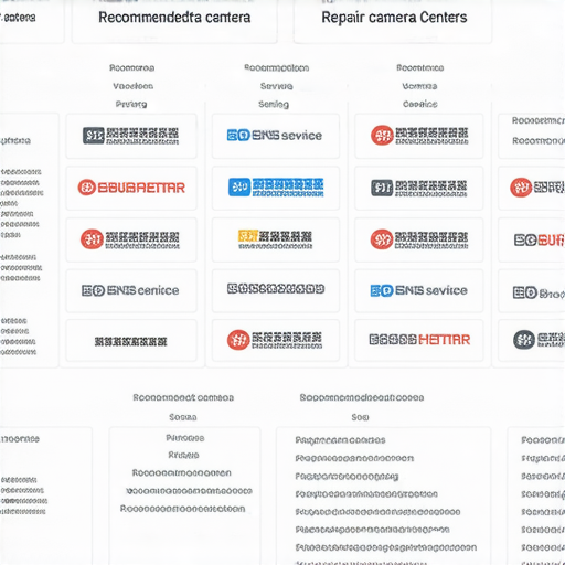 香港專業相機維修中心推薦及價錢資訊總覽圖，展示多家維修中心LOGO及服務項目，幫助攝影愛好者選擇合適的維修選項，提供價格比較資訊，提升維修效率與質量。
