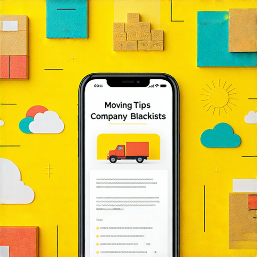 搬屋必看的圖像，顯示搬家過程中的實惠技巧，強調避開搬屋黑名單，揭露省錢祕密，幫助搬家人士找到合適搬家公司。