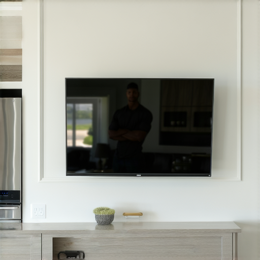 實惠鏡與電視的最佳組合，搬運工在搬運過程中展示秘訣，背景有新居的裝飾與家電，強調安全和便利，讓消費者立即了解如何選購與搬運。