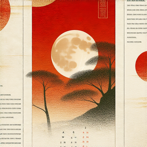 設計專屬年曆卡的藝術作品，展現農曆之美，色彩繽紛的插圖與創意排版，讓每一天充滿驚喜，融合傳統文化與現代設計，增添生活趣味的視覺體驗。