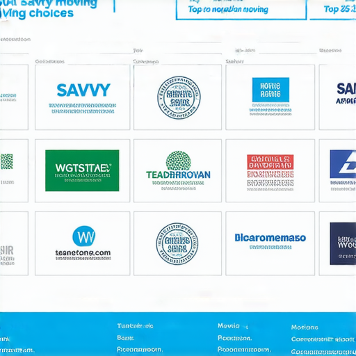 精明搬屋選擇的概念圖，展示十大實惠搬屋公司的標誌與優惠信息，突顯專業服務與實惠價格，幫助您找到最佳搬屋合作夥伴。