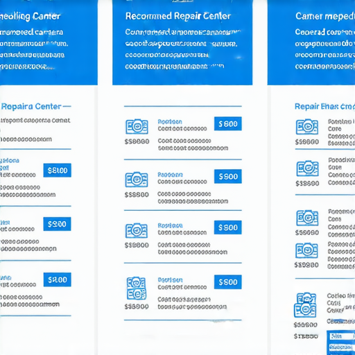 香港相機維修中心推薦與維修價格一覽的圖片，展示多家維修中心的標誌、維修服務項目及報價，幫助用戶選擇適合的相機維修方案，提升使用者體驗與信心。