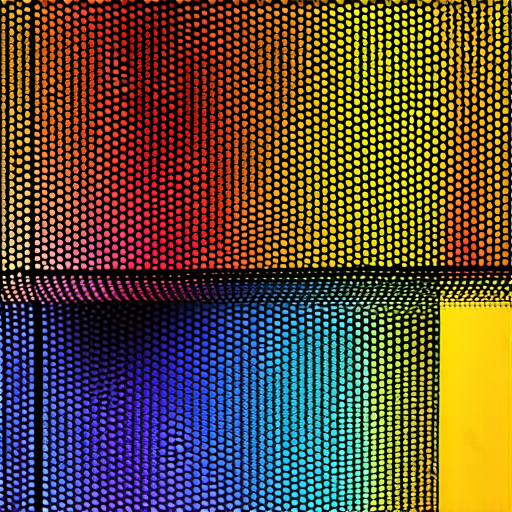 揭開電極絲網印刷的神秘面紗，展示鮮豔色彩的印刷樣品，圖中顯示精細的電極絲網與生動色彩交織，展現印刷技術的驚人效果與專業工藝。