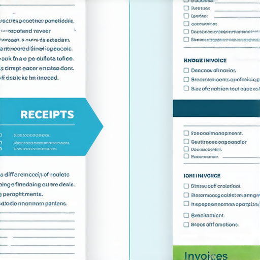 揭開收據與發票的秘密，強調七大主要差異的圖解，包含各自的功能和用途，幫助讀者了解收據與發票的不同，提升財務管理知識，立即探索這些重要資訊。