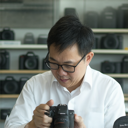 深水埗與旺角的專業相機維修服務，技術人員正在檢查相機，提供高品質修理，助你重拾相機光彩，專業可靠的維修選擇，讓你的拍攝體驗更完美。