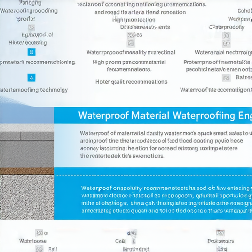 力架防水工程全景示意圖，展示不同防水材料及應用場景，強調防水技術的重要性與優質材料推薦，助力建築工程的安全與耐久性提升。