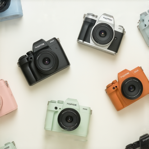 Fujifilm相機展示圖，涵蓋多款即影即有產品，並附上入門指南，幫助攝影新手了解產品特性及選購技巧，輕鬆掌握攝影藝術，提升創作能力。