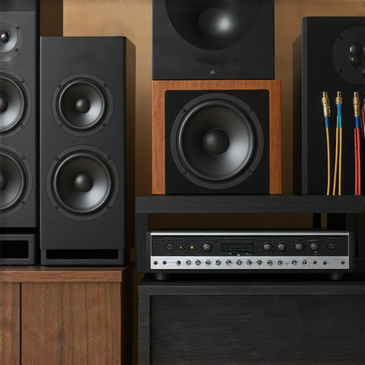 揭開音響箱的秘密，展示各種高品質音響設備，背景有選擇音響的小技巧和專業建議，吸引音樂愛好者探索完美音響的選擇方式。
