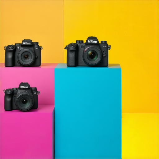 尼康Z fc和W300相機展示圖，呈現新手必學技巧，豐富拍攝選項，激發創意潛能，立刻探索尼康相機的魅力和功能，提升攝影技術。