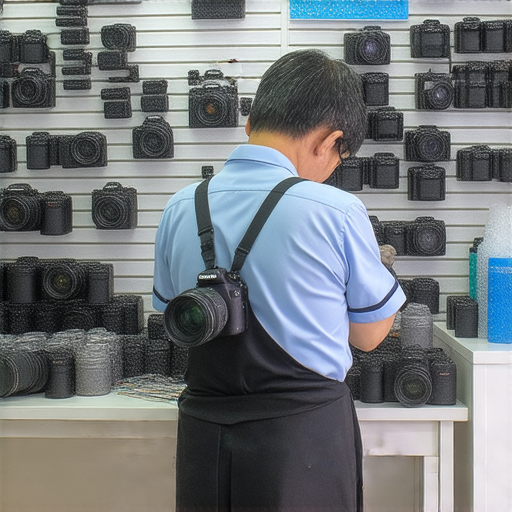 深水埗與旺角的專業相機維修服務，技師正在檢查相機部件，提供高品質維修，讓拍攝重拾光彩，立即預約服務，提升攝影體驗。