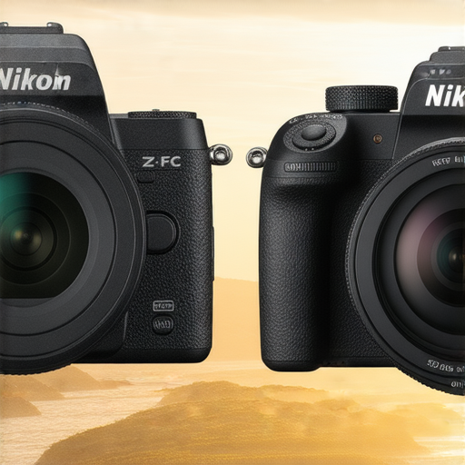 尼康Z FC與W300相機並排展示，強調其攝影魅力，專業服務協助捕捉每一瞬間的精彩時刻，背景為自然風景，展現攝影的藝術與技術之美。