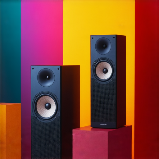 現代音響箱展示，強調音質與設計，讓使用者瞬間變身音樂達人，吸引眼球的專業服務介紹，提升音樂享受的必備裝備。