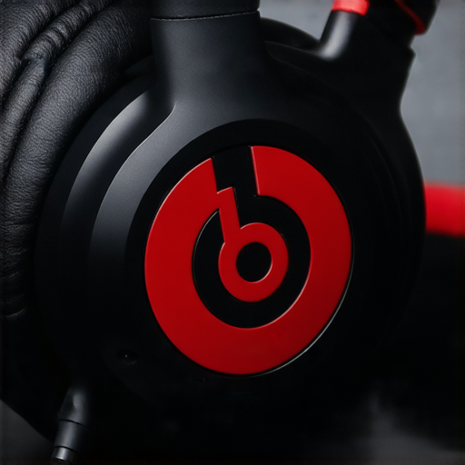 探索 Beats 頭戴式耳機的高清音質，顯示耳機特寫與專業服務標誌，讓你的音樂饗宴升級，享受無與倫比的音樂享受。