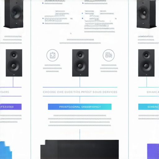 音響箱選擇指南的視覺圖示，揭示如何選擇最佳音響箱以提升音質，包含專業服務的資訊和推薦，展示音響箱的特徵及適用場景，助您立即探索完美音質的秘密。