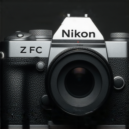 Nikon Z FC相機的特寫，展現其復古設計與專業功能，背景為攝影作品，傳達探索專業攝影的新領域，提供全面的專業服務與支援。