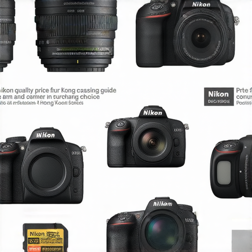 香港Nikon相機價格、鏡頭及電池購買指南的圖片，展示不同型號Nikon相機及配件，如鏡頭和電池，清晰顯示價格與該款產品的特點，幫助消費者進行購買決策。