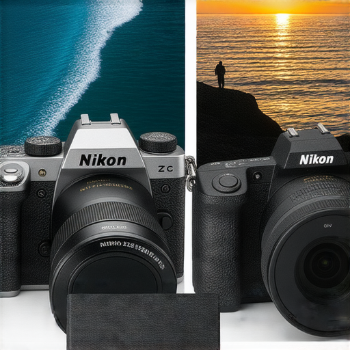 探索尼康新派攝影潮流的圖片，展示Z FC相機與W300相機的創意設計與功能，強調攝影作品的多樣性和個性，啟發攝影愛好者的創意旅程。