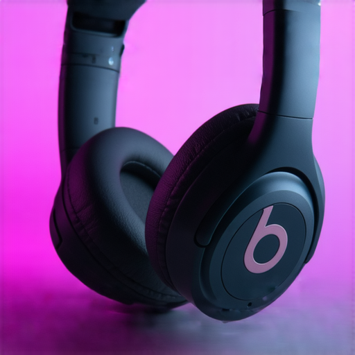 解鎖音樂新世界的圖片，展示Beats耳機設計與特色，呈現音質與風格的完美結合，強調專業服務的魅力與耳機的時尚感。