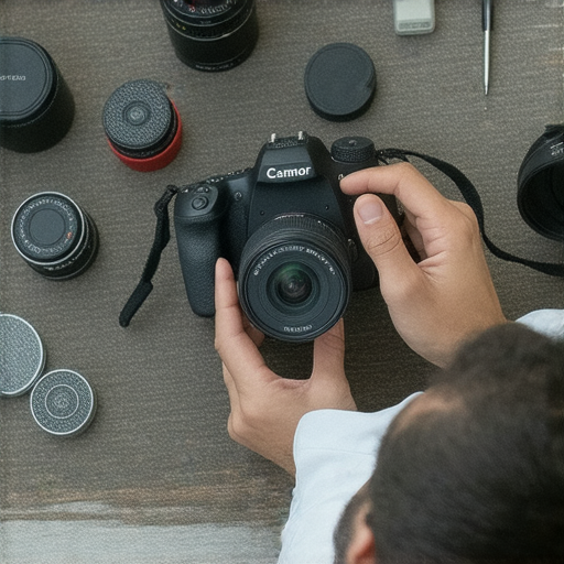 深水埗和旺角的專業相機維修服務介紹，展示維修技師專注維修相機的畫面，並呈現多款相機零件及工具，強調高品質服務和專業技術，吸引攝影愛好者探索這些地區的維修選擇。