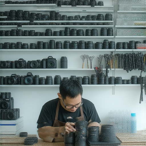 深水埗至旺角的相機維修服務專業技術，展示修理工具和設備，技師專注工作，為客戶提供最佳相機維修解決方案。