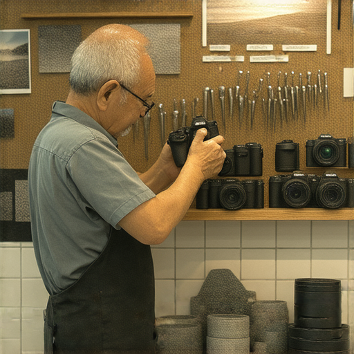 深水埗與旺角相機維修店內景，專業技師正在檢查相機，展示高品質維修服務，助攝影愛好者重拾拍攝熱情，了解最佳維修攻略。