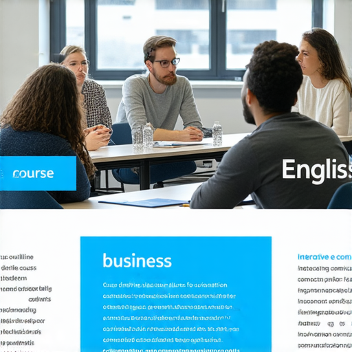 提升商業英語能力的商務英語課程推薦圖片，展示了課程大綱、教學環境和學員互動，強調商務場合的語言技巧與實用性。