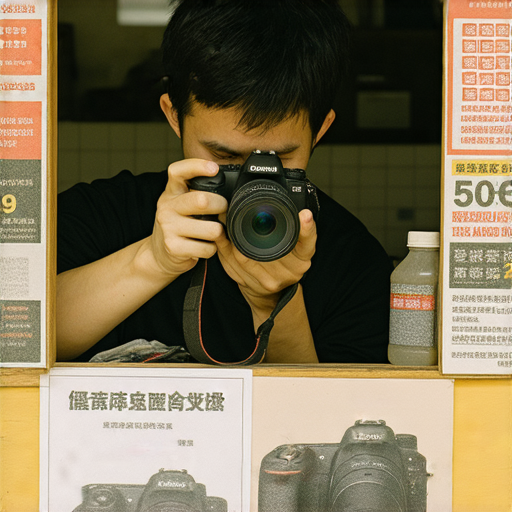 專業相機維修服務在深水埗與旺角提供，圖片展示維修技師專注修理相機，旁邊展示優惠價格標示及推薦服務，吸引顧客了解維修選擇。