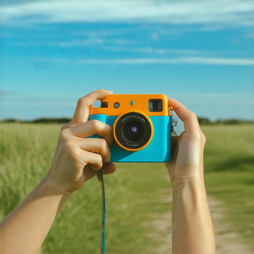 Fujifilm即影即有相機展示，攝影愛好者在戶外探索風景，沉浸在攝影旅程中，色彩鮮明的相機產品，促進創意表達與分享。