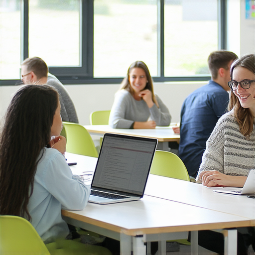 提升職場競爭力的商業英語課程與商務英語課程圖片，展示學生在學習英語的場景，強調提高溝通技巧與專業知識，助力職場發展與成功職業生涯。