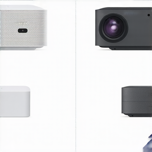 小米投影機2和迷你投影機的比較圖，展示不同型號的外觀設計、性能特點及使用場景，幫助用戶選擇最佳家用投影機。