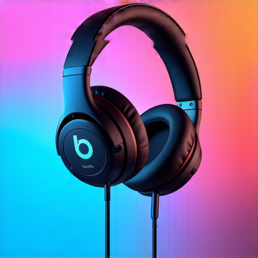 Beats耳機與耳罩展示，強調優質音質與時尚設計，搭配現代音樂環境，吸引熱愛音樂的聽眾，體驗極致聲音表現的魅力。