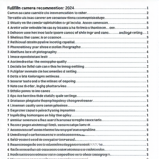2024年Fujifilm相機推薦列表與鏡頭設置，展示即棄相機的創意用法，適合攝影愛好者探索不同拍攝風格及技巧，提升拍攝體驗與影像質感。