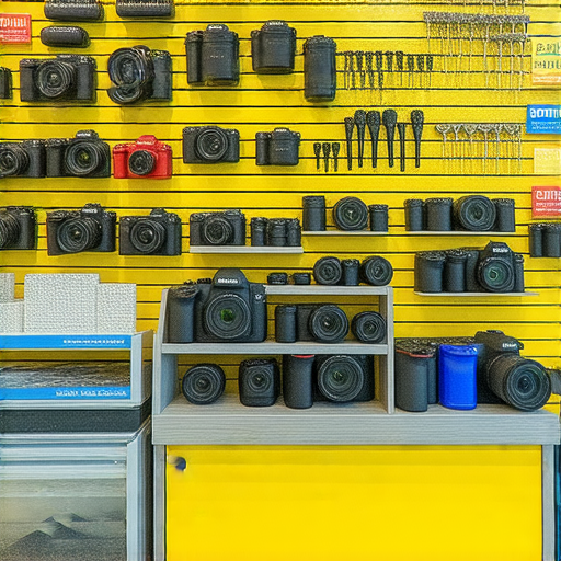 深水埗及旺角的相機維修店內景，展示各種專業維修工具和服務，並標示維修價格與推薦，吸引攝影愛好者前來選擇適合的維修方案，提升相機性能。