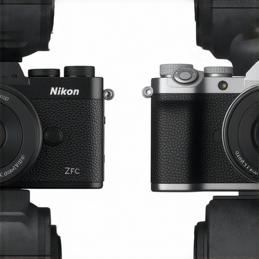 Nikon Z FC與Coolpix W300攝影機並排展示，展現其精緻外觀與設計，強調專業攝影技術的多樣性與無限可能性，是熱愛攝影人士的最佳選擇。