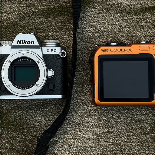 Nikon Z FC相機與Coolpix W300特寫，展示全新拍攝功能與設計，適合專業攝影及戶外活動，立即提升你的拍攝體驗，立即了解專業服務與產品特色。