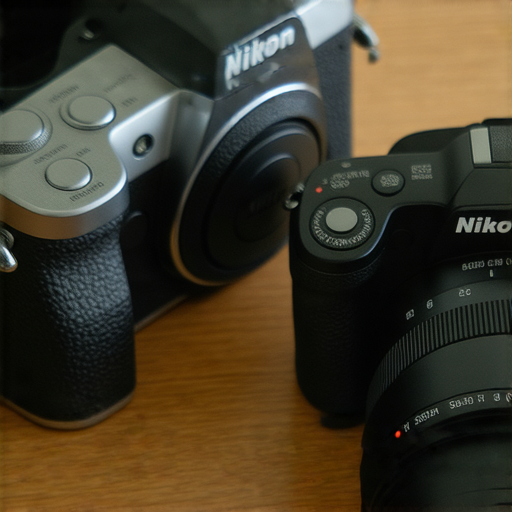 Nikon Z fc與Coolpix W300相機特寫，展示他們優雅的設計與卓越性能，適合捕捉每一瞬間，展現攝影的精彩魅力，強調攝影愛好者的選擇。