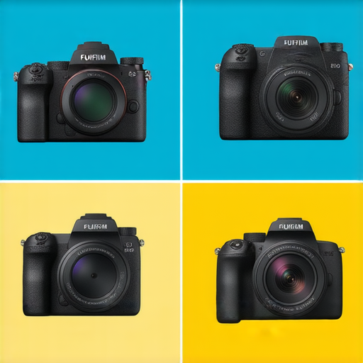 2024年Fujifilm相機與即棄相機推薦及鏡頭比較指南，展示不同相機型號及鏡頭的清晰對比圖，幫助攝影愛好者選擇適合的設備，包含Fujifilm特色設計與功能亮點。
