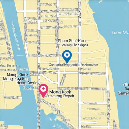 香港專業相機維修服務地圖，包括深水埗、旺角、屯門等多個地點，展示各大維修店位置與聯絡資訊，適合攝影愛好者尋找可靠維修選擇。