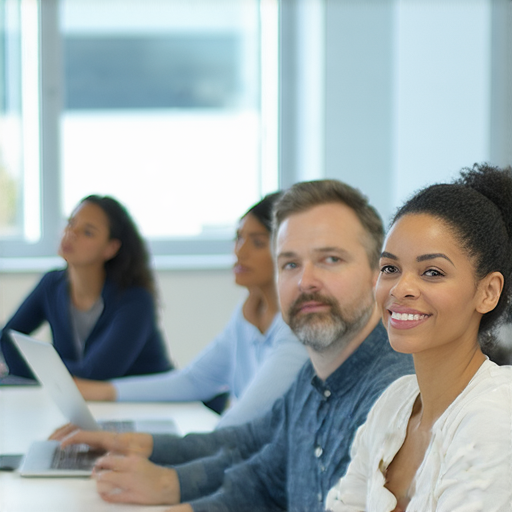 掌握商業英語課程提升職場競爭力與溝通技巧，學員專注學習中，展現自信，適合職場專業人士增強英語能力及交流效率，提升職場表現。
