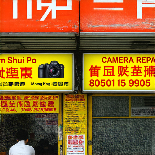 相機維修全攻略圖片，展示深水埗與旺角的相機維修店鋪外觀，顯示出維修服務、價錢解析與專業技術，吸引需要相機維修的顧客。