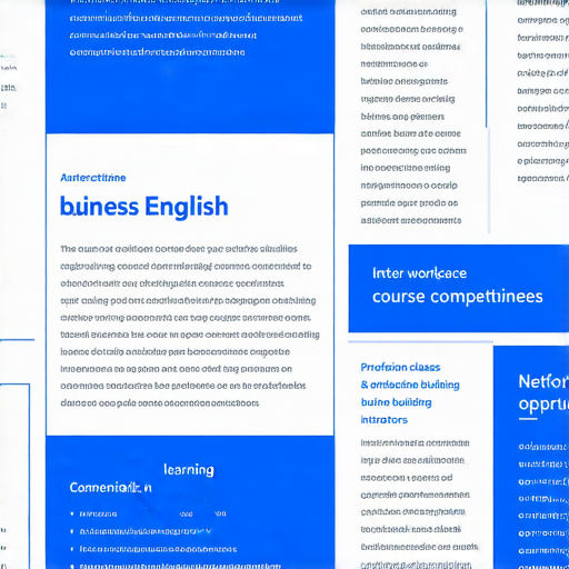 提升職場競爭力的商業英語課程與商務英語課程介紹的圖片，展示課程內容、學習活動及專業師資，幫助學員掌握商業英語技能，加強職場表現與交流能力。